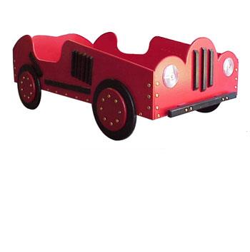 Picture of Just Kids Stuff Old Style Race Car Toddler Bed Red