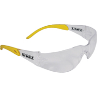 Protector, Safety Glasses, Anti-Scratch, Clear Lens, Clear, Yellow Frame, Frameless