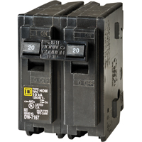 HOM220C 220C 20A 2 Pole Ho Breaker -  SQUARE D BY SCHNEIDER ELECTRIC, 6950380