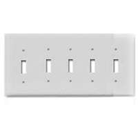 Picture of Cooper Wiring PJ5W 5-Gang Toggle Plate - White