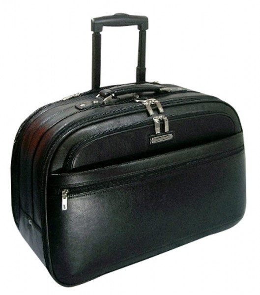 Picture of K-Cliffs Full Grain Leather&#44; Carry-On Rolling Briefcase 21 x 13.75 x 10 in. Black