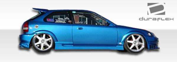 101719 1996-2000 Honda Civic 2Dr & Hb Bomber Side Skirts Rocker Panels - 2 Piece