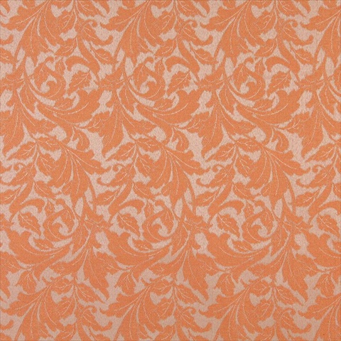 Picture of Designer Fabrics F603 54 in. Wide Orange&#44; Floral Leaf Outdoor&#44; Indoor&#44; Marine Scotchgarded Fabric