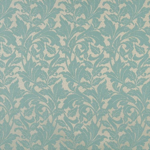Picture of Designer Fabrics F604 54 in. Wide Light Blue- Floral Leaf Outdoor- Indoor- Marine Scotchgarded Fabric