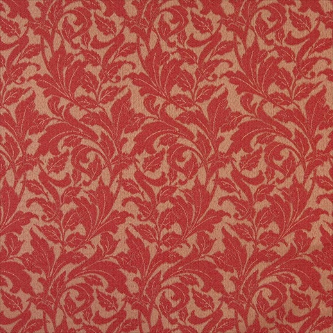 Picture of Designer Fabrics F606 54 in. Wide Red&#44; Floral Leaf Outdoor&#44; Indoor&#44; Marine Scotchgarded Fabric
