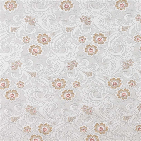 Picture of Designer Fabrics D123 54 in. Wide Silver- White And Mahogany Red- Paisley Floral Brocade Upholstery Fabric