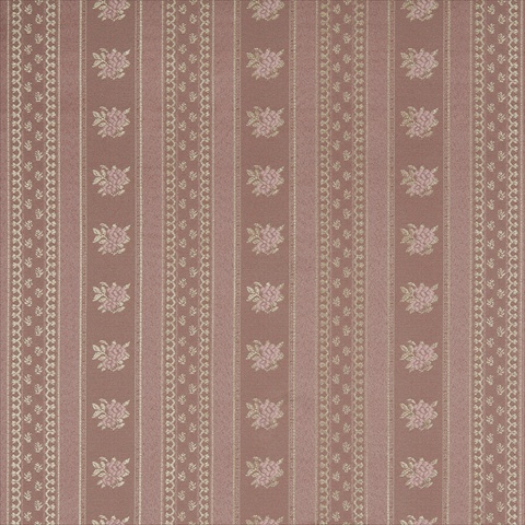 Picture of Designer Fabrics D126 54 in. Wide Gold And Pink&#44; Floral Striped Brocade Upholstery Fabric