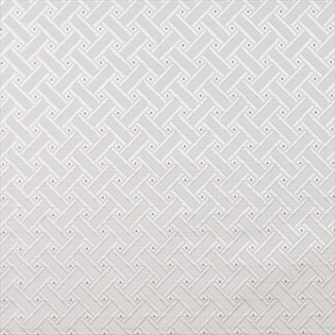 54 in. Wide Silver- White And Mahogany Red- Lattice Brocade Upholstery Fabric