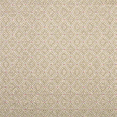 D137 54 in. Wide Gold- Pink And White- Diamond Brocade Upholstery Fabric