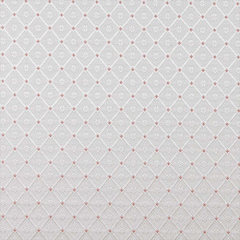 D139 54 in. Wide Silver- White And Mahogany Red- Diamond Brocade Upholstery Fabric