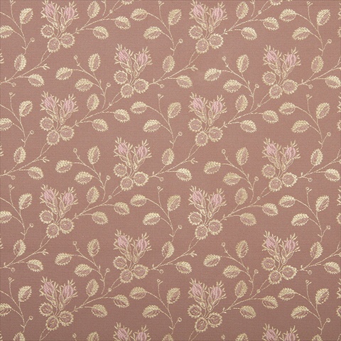 54 in. Wide Gold And Pink- Floral Brocade Upholstery Fabric