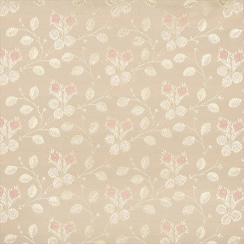54 in. Wide Gold- Pink And White- Floral Brocade Upholstery Fabric