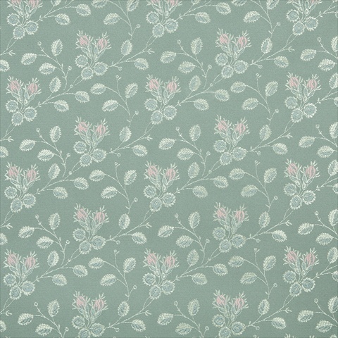 D146 54 in. Wide Gold- Pink And Blue- Floral Brocade Upholstery Fabric