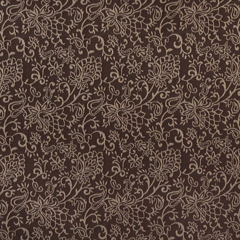 Picture of Designer Fabrics B603 54 in. Wide Brown&#44; Contemporary Floral Jacquard Woven Upholstery Fabric