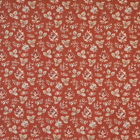 Picture of Designer Fabrics F908 54 in. Wide Red And Green- Floral Tapestry Upholstery Fabric