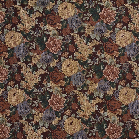 Picture of Designer Fabrics F924 54 in. Wide Red And Green- Floral Tapestry Upholstery Fabric