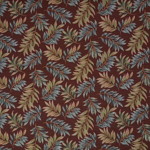 Picture of Designer Fabrics F933 54 in. Wide Red And Green- Floral Leaves Tapestry Upholstery Fabric