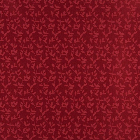 54 in. Wide - Red Vine Leaves Jacquard Woven Upholstery Fabric