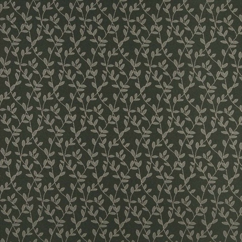 D322 54 in. Wide - Dark Green And Beige Vine Leaves Jacquard Woven Upholstery Fabric