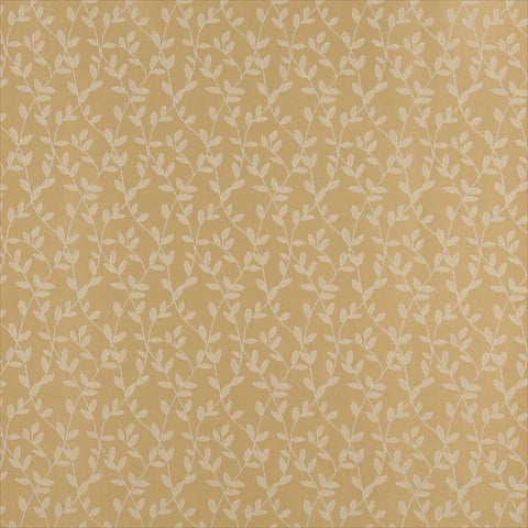 54 in. Wide - Gold And White Vine Leaves Jacquard Woven Upholstery Fabric