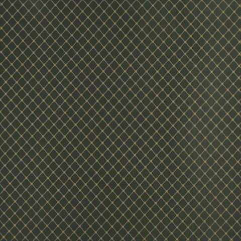54 in. Wide - Hunter Green And Gold Diamond Jacquard Woven Upholstery Fabric