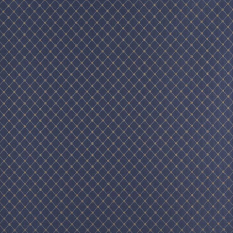 54 in. Wide , Blue And Gold Diamond Jacquard Woven Upholstery Fabric