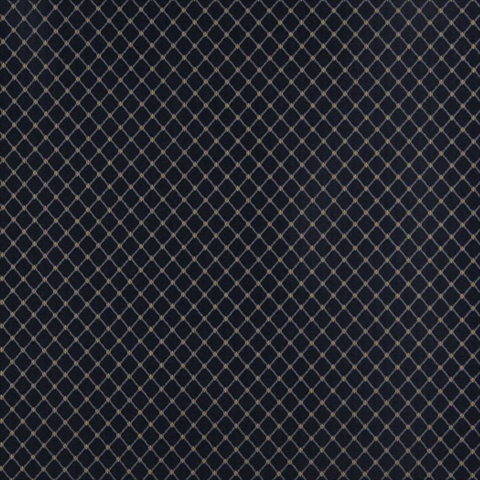 54 in. Wide , Navy Blue And Gold Diamond Jacquard Woven Upholstery Fabric
