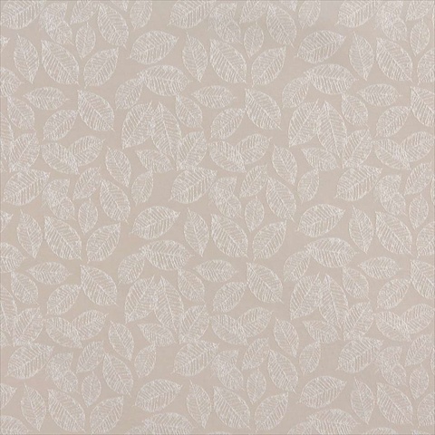 54 in. Wide Beige- Floral Leaf Jacquard Woven Upholstery Fabric