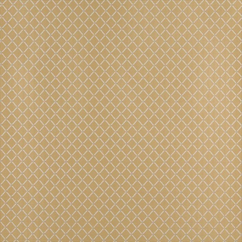 D336 54 in. Wide - Gold And Off White Diamond Jacquard Woven Upholstery Fabric