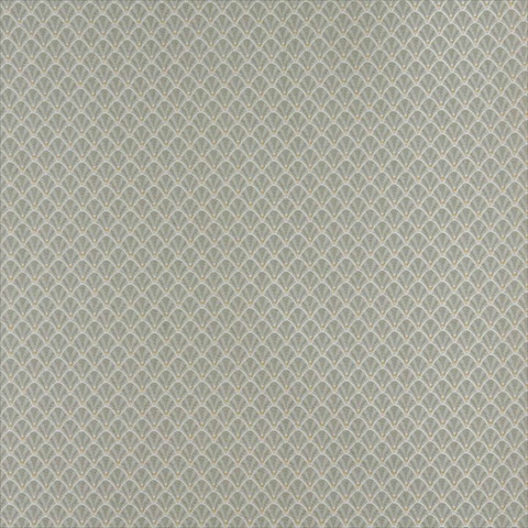 D357 54 in. Wide - Green- White And Gold Small Scale Shell Jacquard Woven Upholstery Fabric