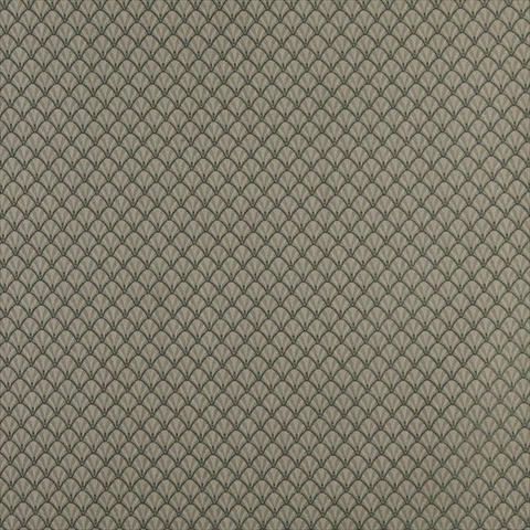 54 in. Wide - Dark Green And Beige Small Scale Shell Jacquard Woven Upholstery Fabric