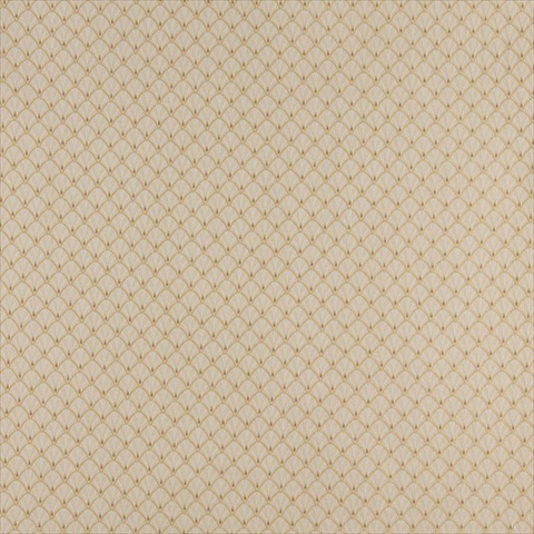 D362 54 in. Wide - Gold And Beige Small Scale Shell Jacquard Woven Upholstery Fabric