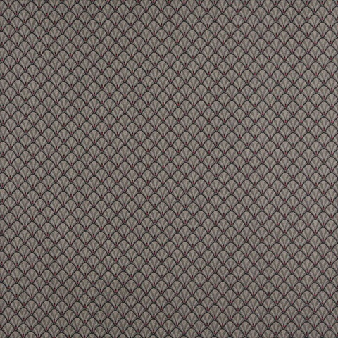 54 in. Wide - Navy- Beige And Red Small Scale Shell Jacquard Woven Upholstery Fabric