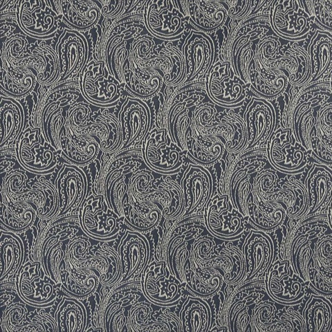 Picture of Designer Fabrics B627 54 in. Wide Navy Blue, Traditional Paisley Jacquard Woven Upholstery Fabric