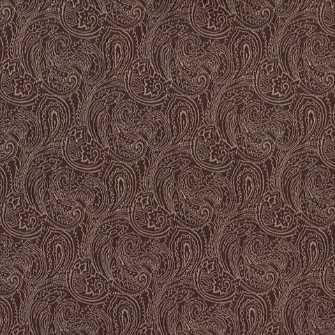 Picture of Designer Fabrics B630 54 in. Wide Brown&#44; Traditional Paisley Jacquard Woven Upholstery Fabric