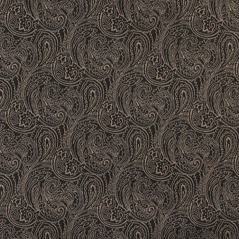 Picture of Designer Fabrics B633 54 in. Wide Black, Traditional Paisley Jacquard Woven Upholstery Fabric