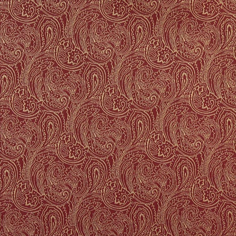 Picture of Designer Fabrics B634 54 in. Wide Red- Traditional Paisley Jacquard Woven Upholstery Fabric