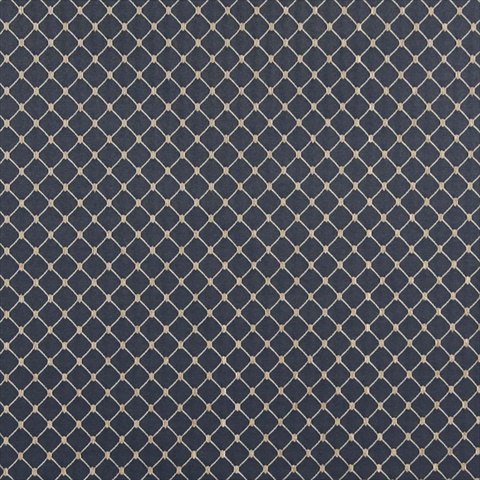 B645 54 in. Wide Navy Blue- Diamond Jacquard Woven Upholstery Fabric
