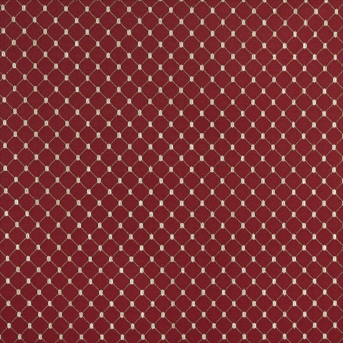 54 in. Wide Red- Diamond Jacquard Woven Upholstery Fabric