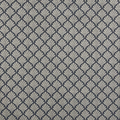B654 54 in. Wide Navy Blue- Fan Jacquard Woven Upholstery Fabric