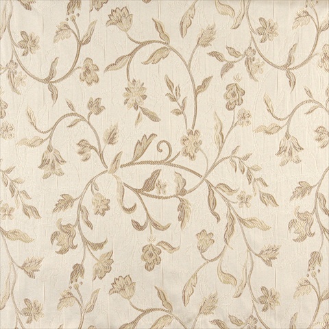 Picture of Designer Fabrics K0011D 54 in. Wide Ivory Embroidered&#44; Floral Brocade&#44; Upholstery And Window Treatments Fabric