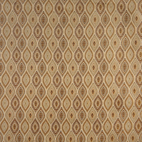 Picture of Designer Fabrics K0015E 54 in. Wide Beige- Gold- Brown And Ivory Small Scale Embroidered- Pointed Oval- Brocade- Upholstery And Window Treatments Fabric