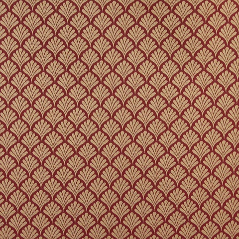 54 in. Wide Red, Fan Jacquard Woven Upholstery Fabric