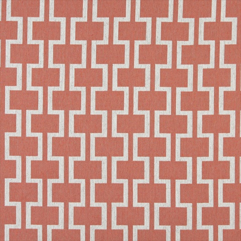 K0006C 54 in. Wide Persimmon And Off White- Modern- Geometric Designer Quality Upholstery Fabric