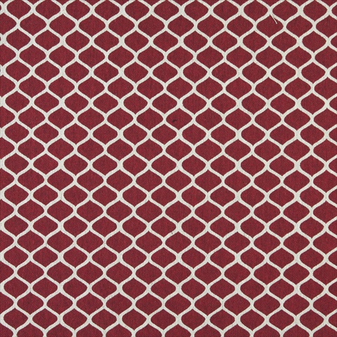 Modern Geometric Upholstery Fabric - Red and Off White - 54 in. Wide