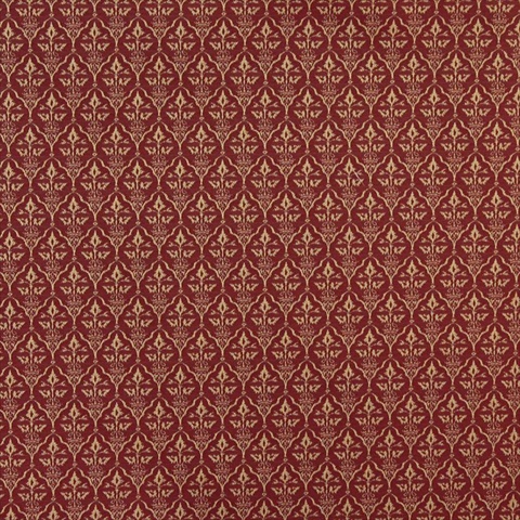 54 in. Wide Red- Diamond Cameo Jacquard Woven Upholstery Fabric