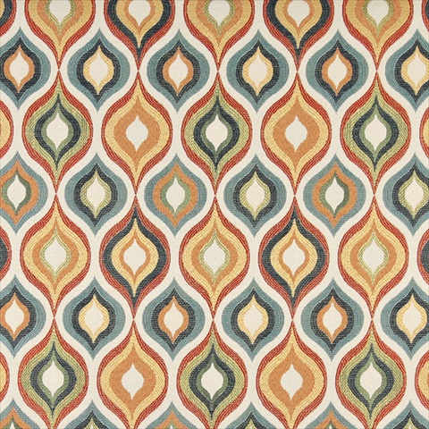 Picture of Designer Fabrics K0019A 54 in. Wide Red&#44; Green&#44; Blue&#44; Orange And Gold&#44; Bright Contemporary Upholstery Fabric