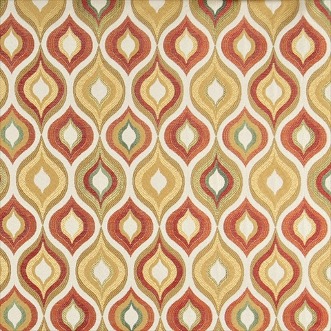 Picture of Designer Fabrics K0019C 54 in. Wide Gold- Red- Green And Orange- Bright Contemporary Upholstery Fabric