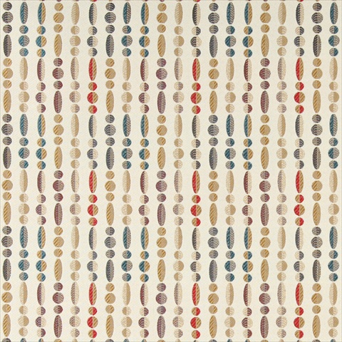 Picture of Designer Fabrics K0020C 54 in. Wide Red&#44; Blue&#44; Gold And Grey&#44; Geometric Striped Contemporary Upholstery Fabric