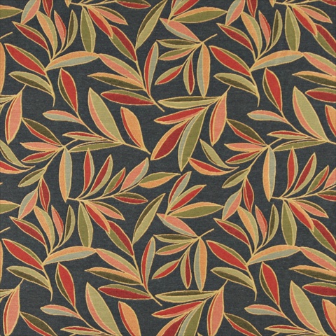 Picture of Designer Fabrics K0022C 54 in. Wide Red- Green And Blue- Foliage Leaves Contemporary Upholstery Fabric